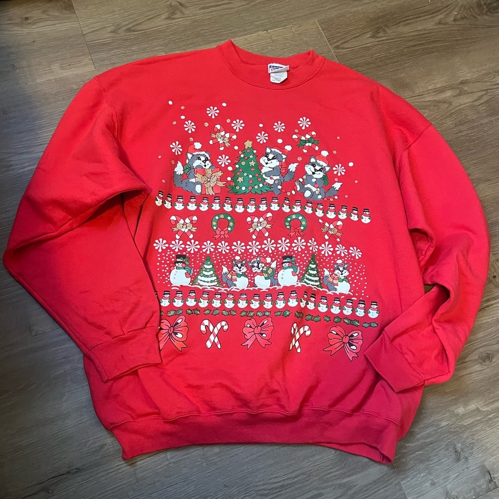 Vintage Christmas Cats Crewneck